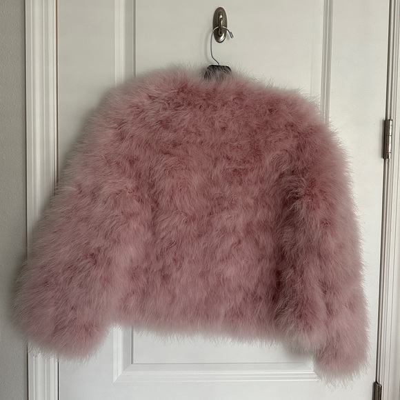 Rebecca Minkoff pink feather Harper Jacket NWT - Picture 7 of 9
